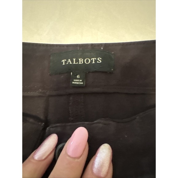 Talbots Signature Womens Pants Straight Leg Mid Rise Zipper Pockets Black Size 6 - Picture 5 of 7
